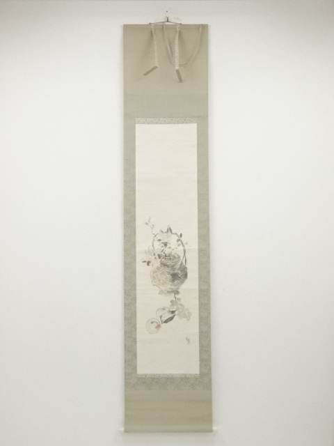 JAPANESE HANGING SCROLL / HAND PAINTED / FLOWER